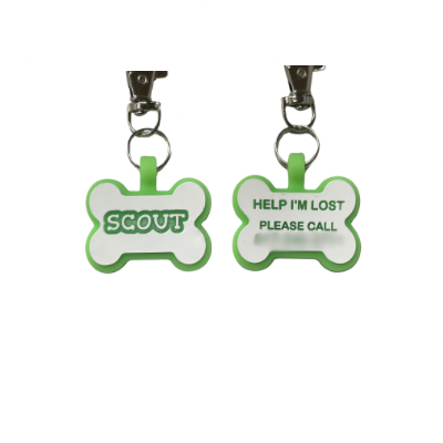 Green glow in dark pet id tag from PetTagsRuS